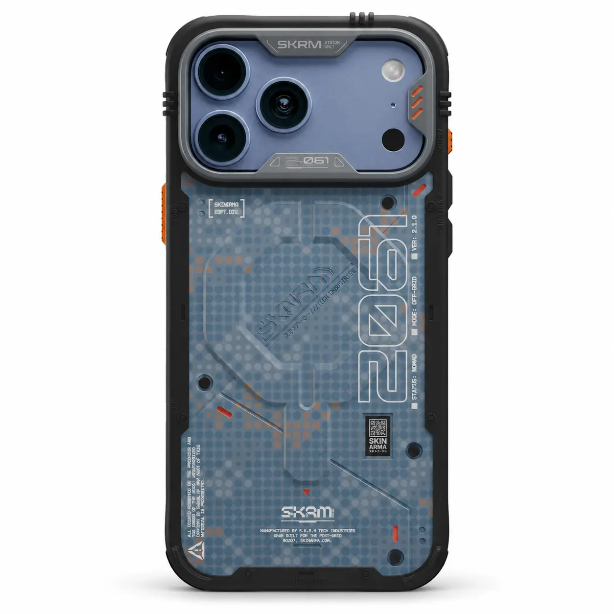 Coque bleue SKINARMA Vigor XE Mag-Charge pour iPhone 18 Pro et iPhone 17 Pro vue arrière