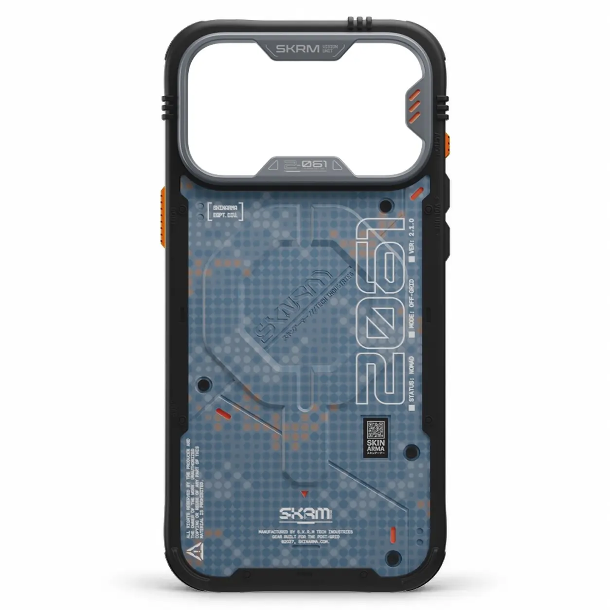 Détail de la texture bleue de la coque SKINARMA Vigor XE Mag-Charge pour iPhone 18 Pro et iPhone 17 Pro