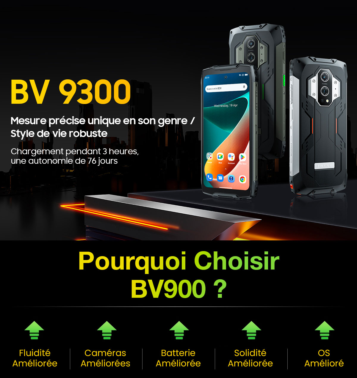 Smartphone 4G Tri-Proof BLACKVIEW BV9300