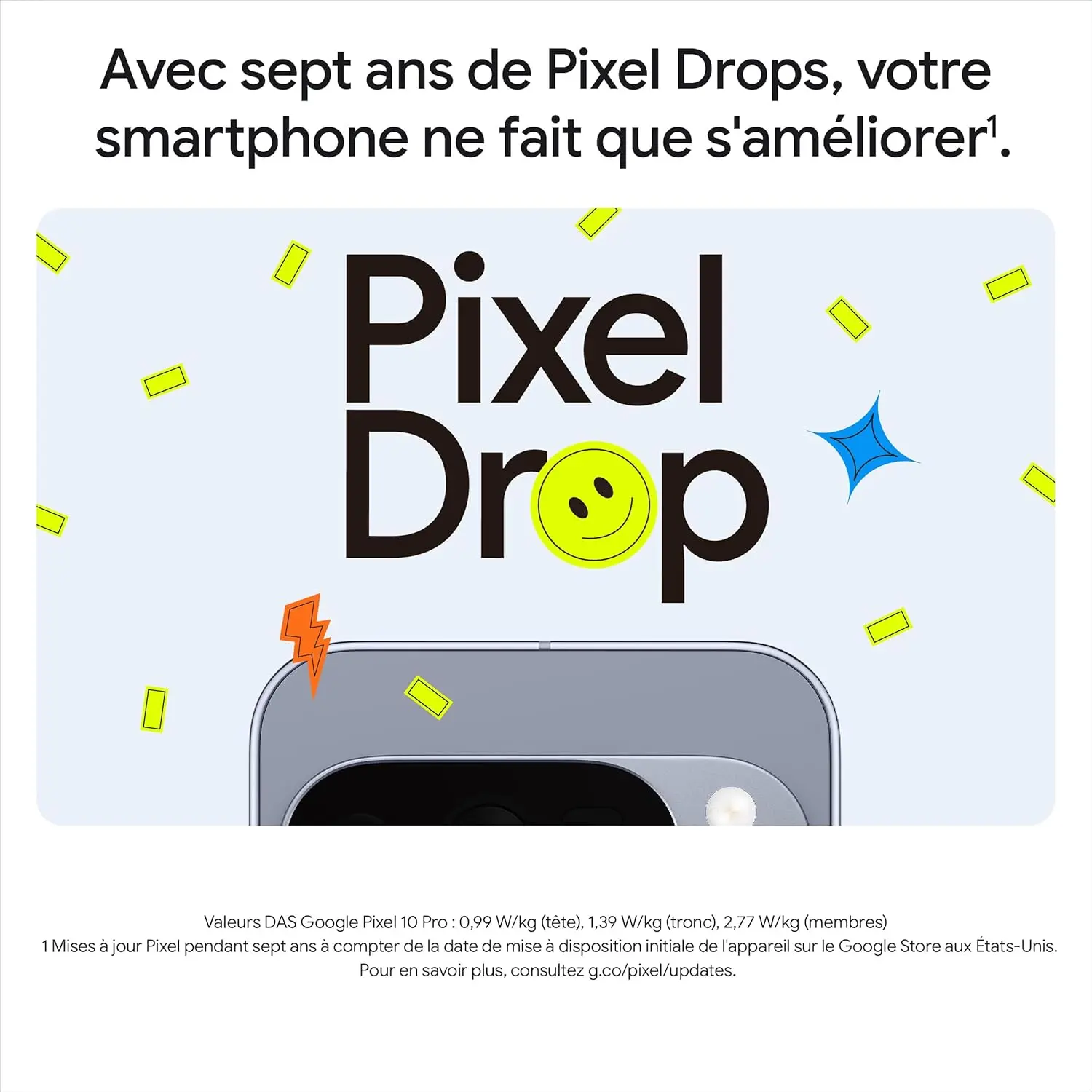 Smartphone GOOGLE Pixel 10 Pro avec mise à jour Pixel Drop
