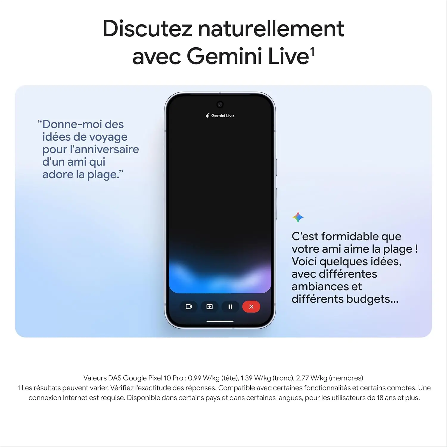 Smartphone GOOGLE Pixel 10 Pro avec Gemini IA Live