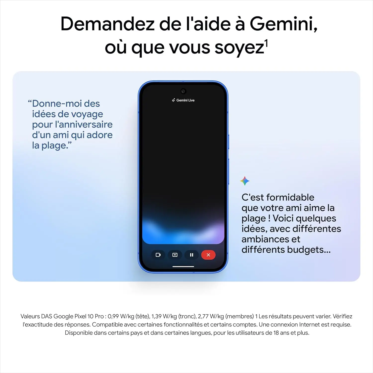 Smartphone GOOGLE Pixel 10 5G avec Gemini IA Live