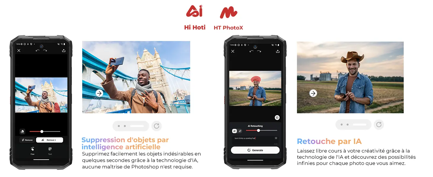 HOTWAV Hyper 8 Pro 5G – retouche photo IA et suppression d'objets HT PhotoX