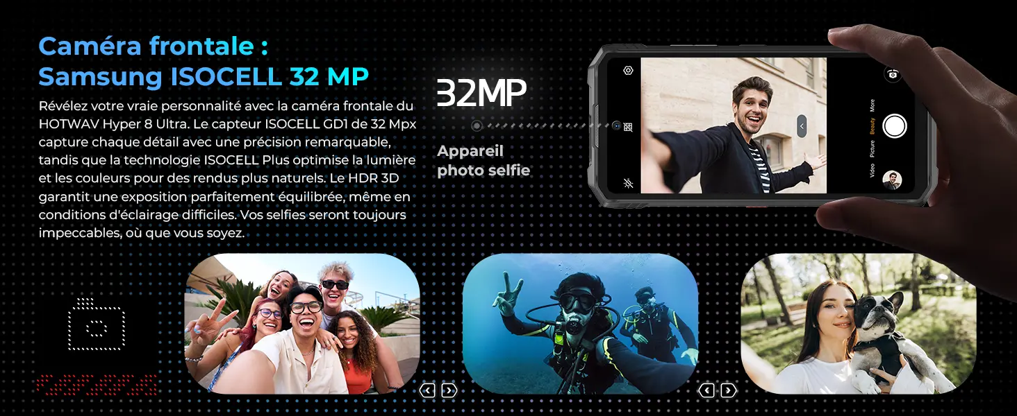 HOTWAV Hyper 8 Pro – caméra frontale Samsung ISOCELL 32 MP