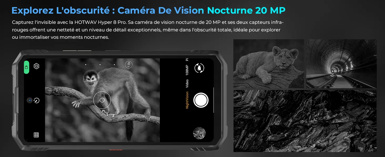 HOTWAV Hyper 8 Pro – caméra de vision nocturne 20 MP avec capteurs infrarouges