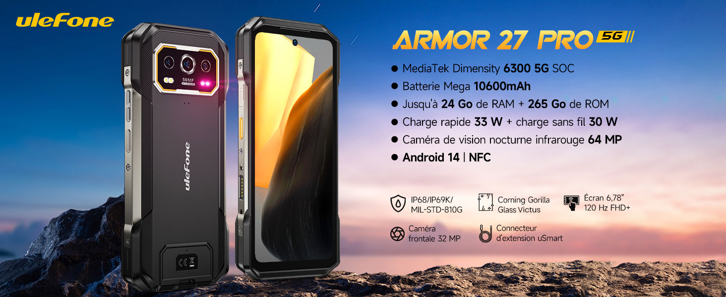 Smartphone Étanche Robuste ULEFONE Armor 27 Pro