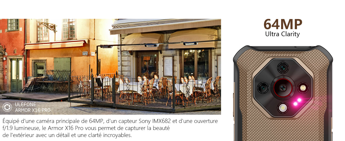 ULEFONE Armor X16 Pro AI - Caméra Principale 64MP