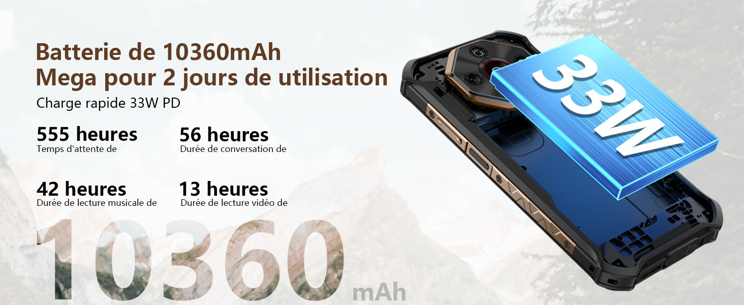 ULEFONE Armor X16 Pro AI - Batterie Ultra Longue Durée