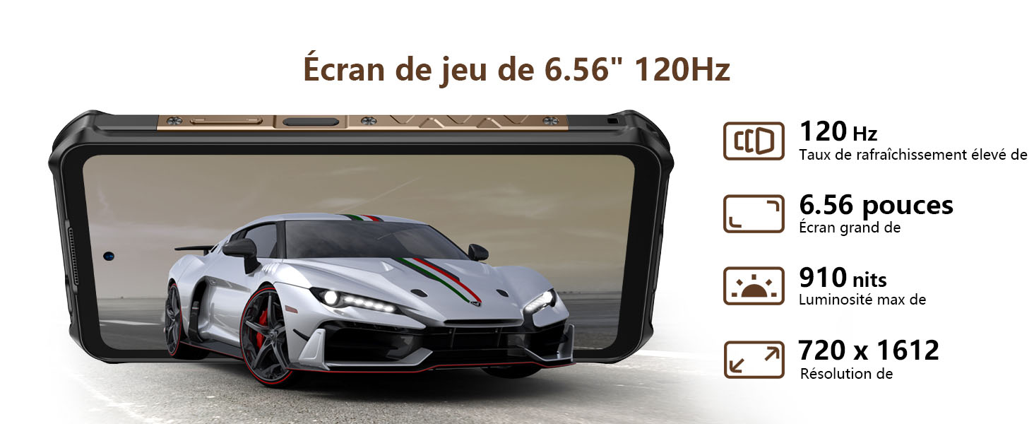 ULEFONE Armor X16 Pro AI - Écran HD 120Hz