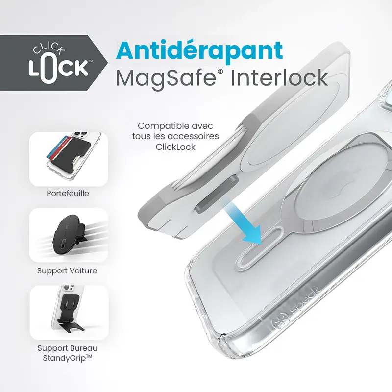 Coque MagSafe SPECK Presidio Clear ClickLock pour iPhone 14