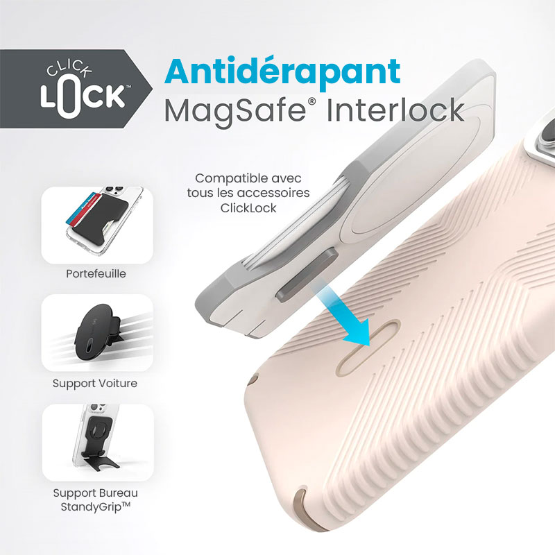 Coque MagSafe SPECK Presidio2 Grip Avec ClickLock pour iPhone 15 Pro Max