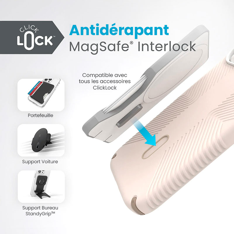 Coque MagSafe SPECK Presidio2 Grip Avec ClickLock pour iPhone 15