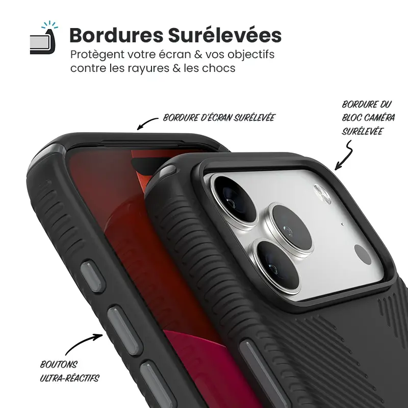 Coque MagSafe SPECK Presidio2 Grip ClickLock pour iPhone 17 Pro Max - Prises antidérapantes