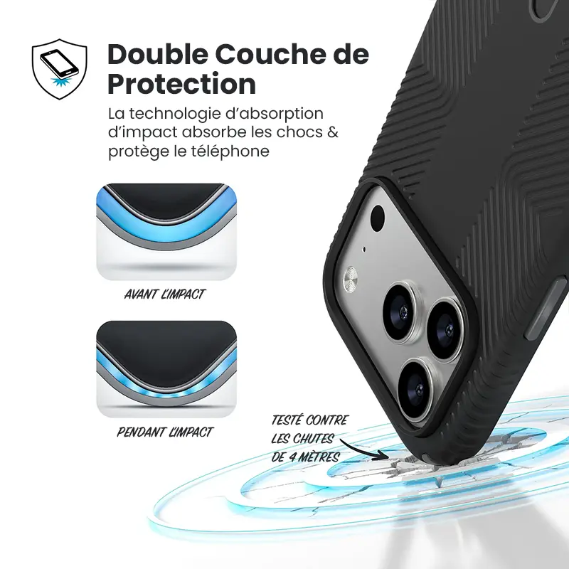 Coque MagSafe SPECK Presidio2 Grip ClickLock pour iPhone 17 Pro - Protection antichoc