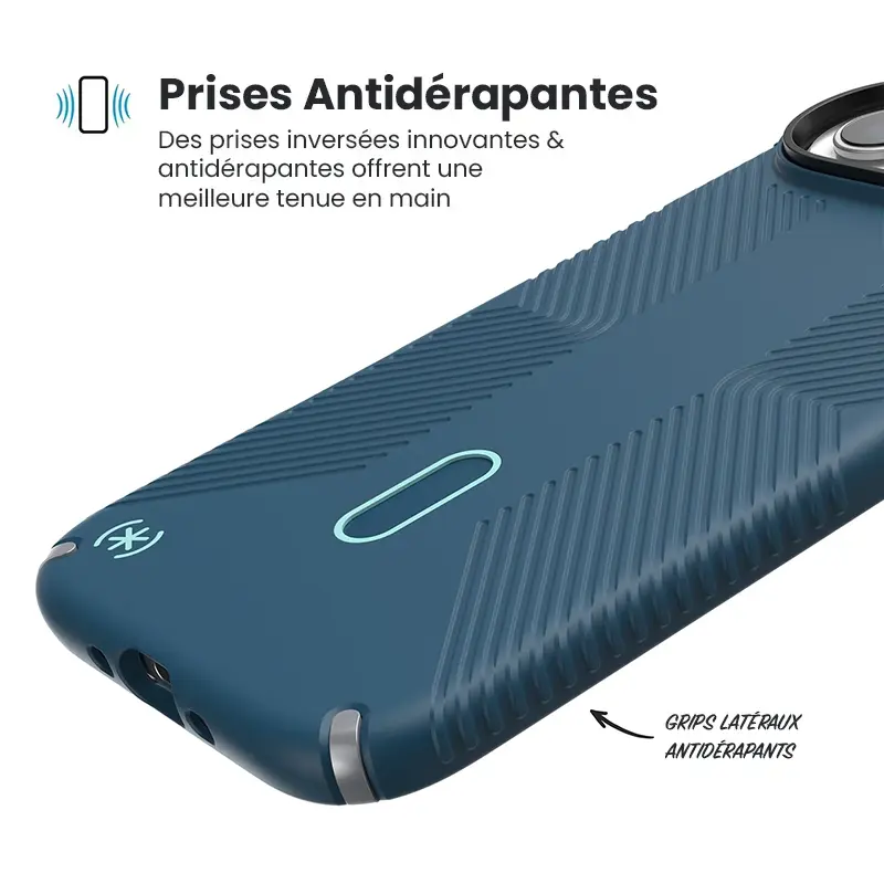Coque MagSafe SPECK Presidio2 Grip ClickLock Bleue pour iPhone Air - Prises antidérapantes