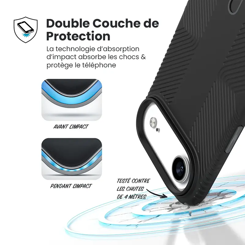 Coque MagSafe SPECK Presidio2 Grip ClickLock Noire pour iPhone Air - Protection antichoc