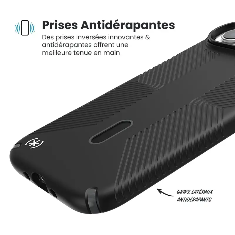 Coque MagSafe SPECK Presidio2 Grip ClickLock Noire pour iPhone Air - Prises antidérapantes