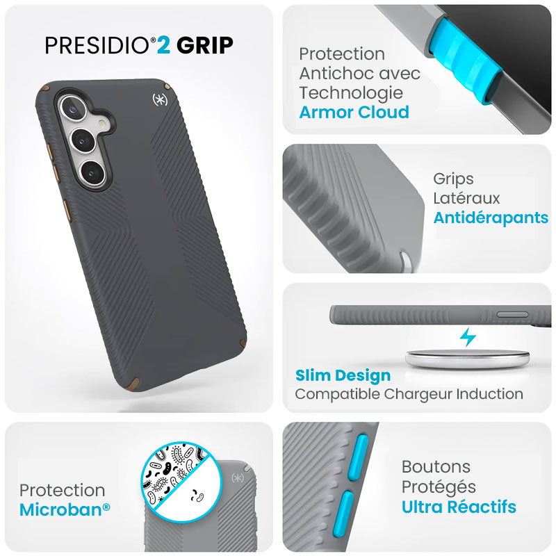 Coque Antichoc SPECK Presidio2 Grip pour Galaxy S24