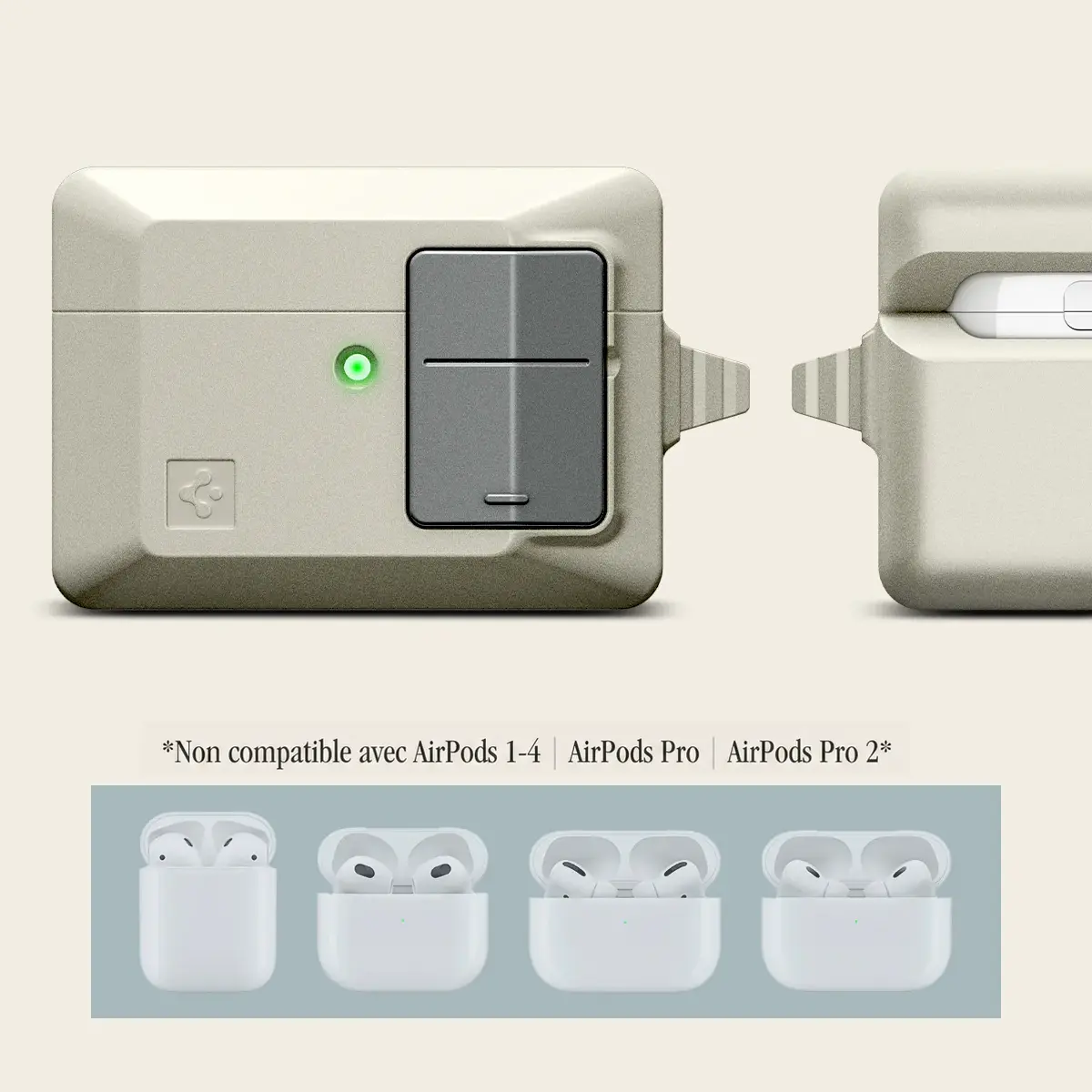 Coque Classic LS AirPods Pro 3 design rétro Macintosh avec protection et verrouillage sécurisé