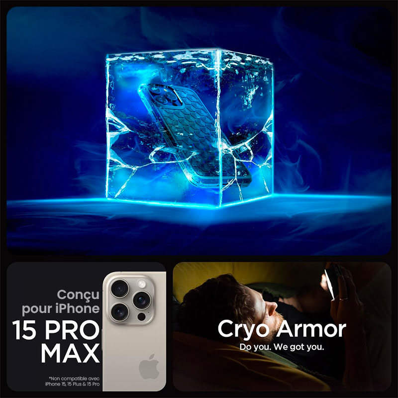 Coque SPIGEN Cryo Armor Avec Système De Refroissement ArticFlow pour iPhone 15 Pro Max