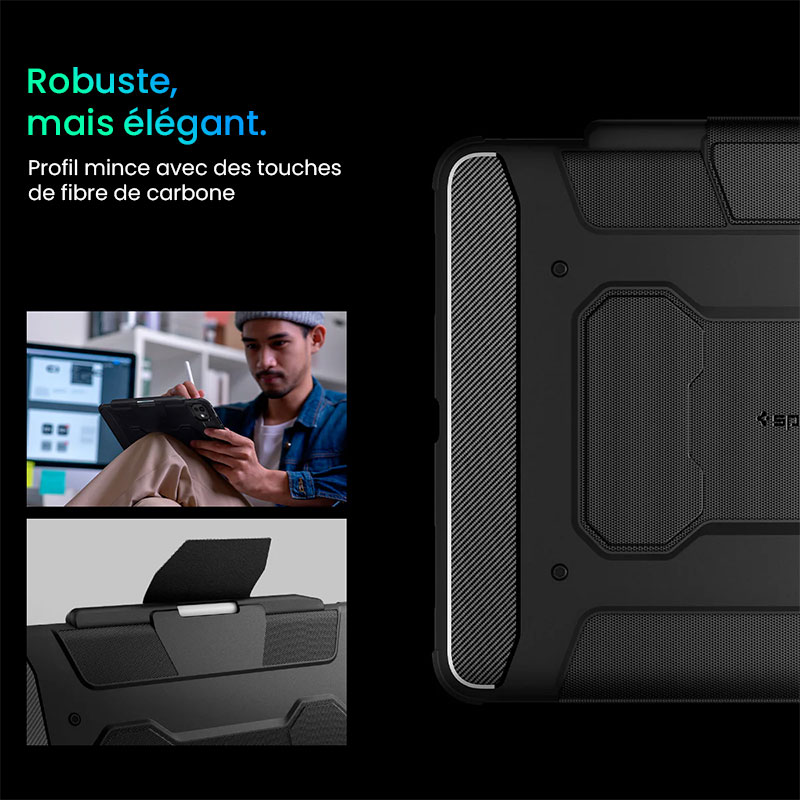 Étui Folio Antichoc SPIGEN Rugged Armor Pro pour iPad Pro 12,9' (2021/2022)