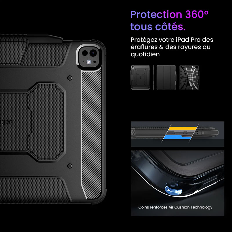 Étui Folio Antichoc SPIGEN Rugged Armor Pro pour iPad Pro 12,9' (2021/2022)