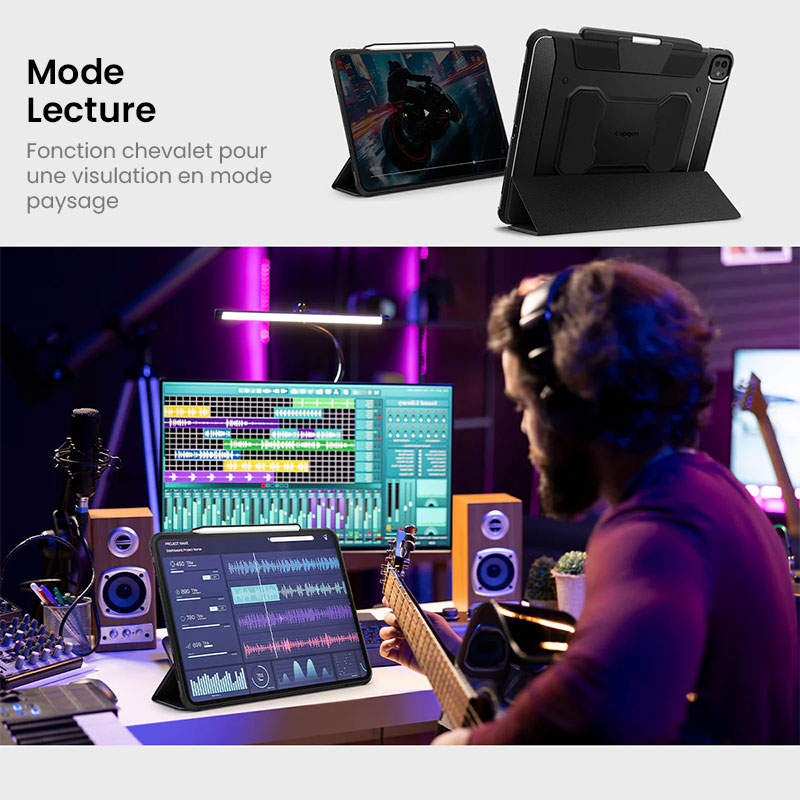 Étui Folio Antichoc SPIGEN Rugged Armor Pro pour iPad Pro 12,9' (2021/2022)