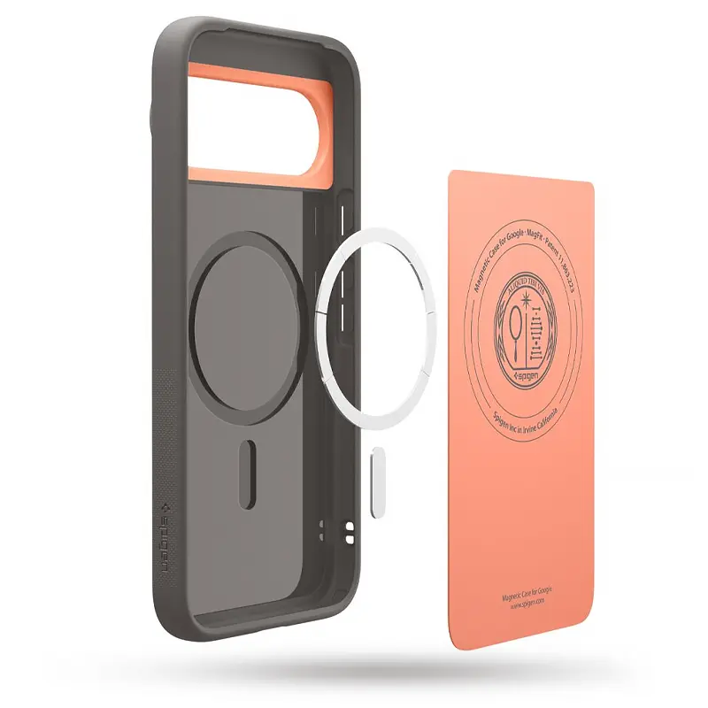 Coque Magnétique SPIGEN Nano Pop Mag Fit pour Google PIxel 10 & 10 Pro - Modèle Gris & Orange