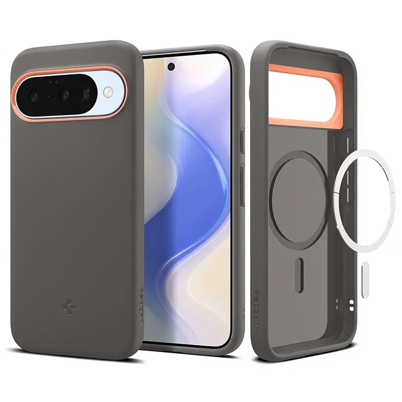 Coque Magnétique SPIGEN Nano Pop Mag Fit pour Google PIxel 10 & 10 Pro - Modèle Gris & Orange
