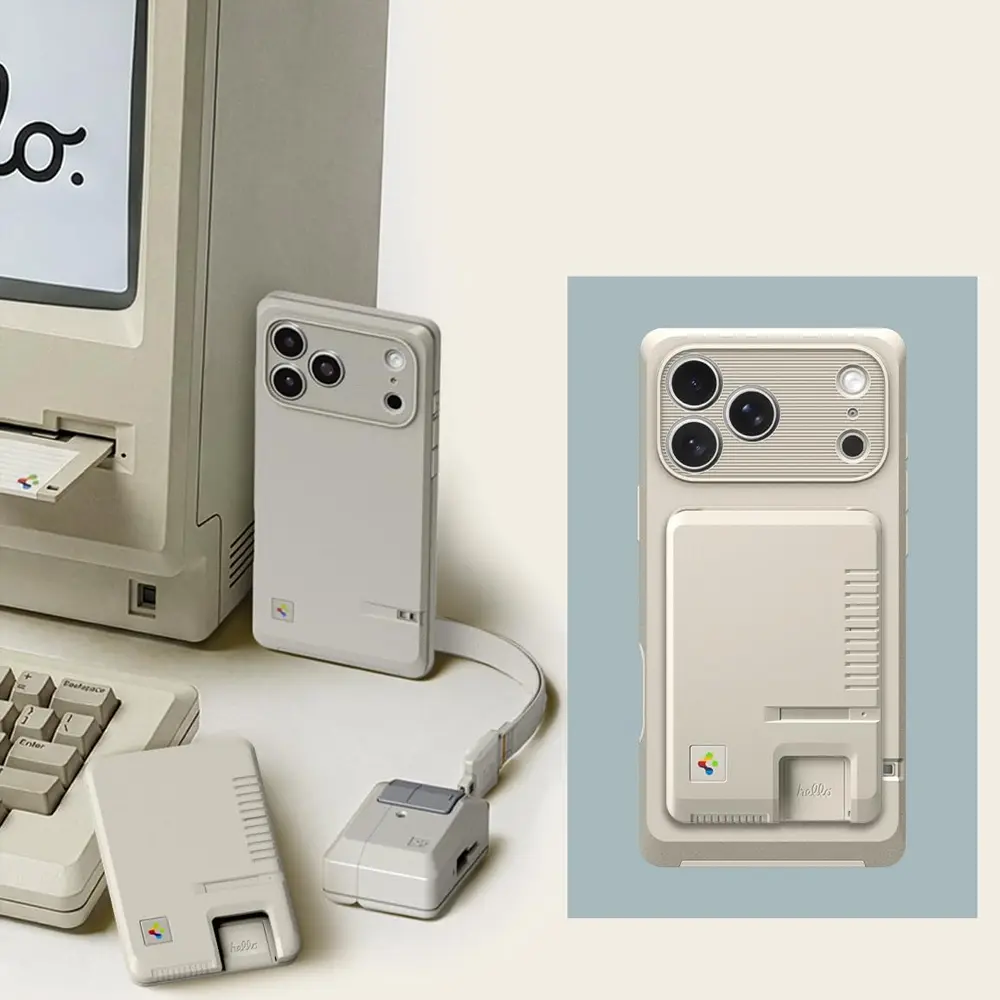 Porte-cartes MagSafe Spigen inspiré du design Macintosh avec iPhone