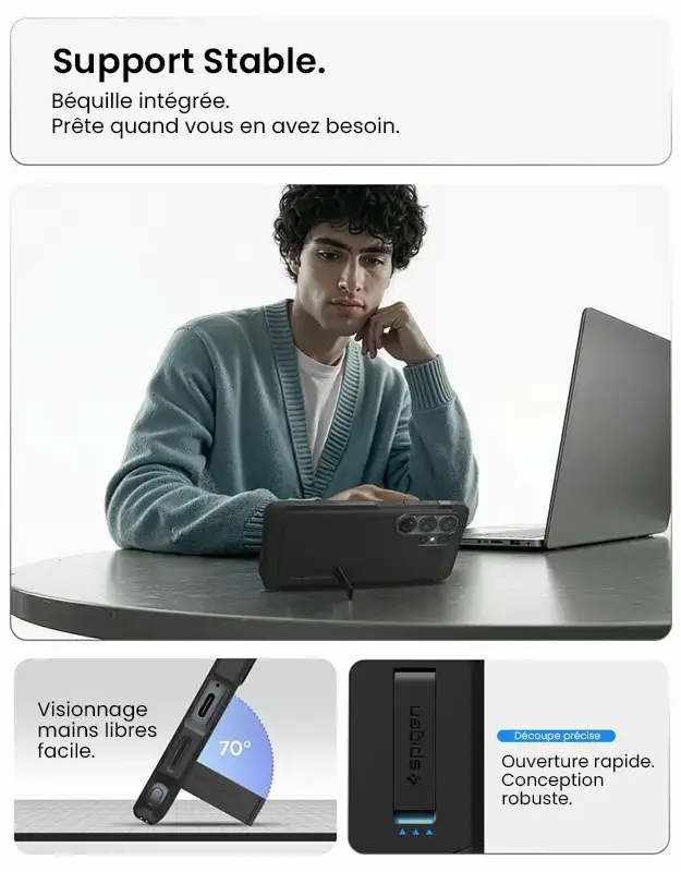 Coque Spigen Tough Armor MagFit Galaxy S26 Ultra avec béquille pour visionnage mains libres