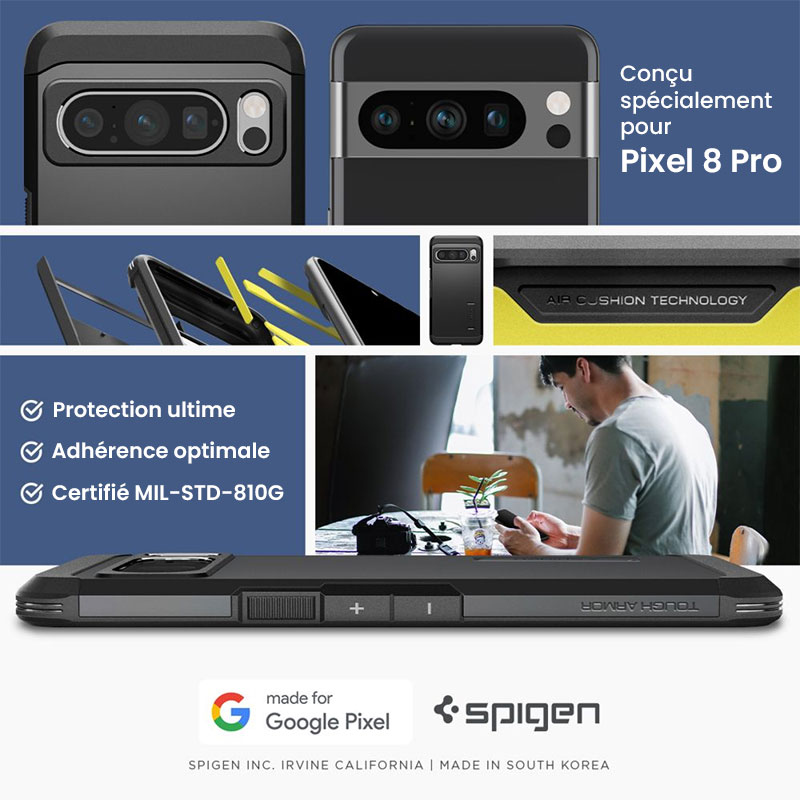Coque Antichoc SPIGEN Tough Armor Avec Chevalet Intégré pour Google Pixel 8 Pro