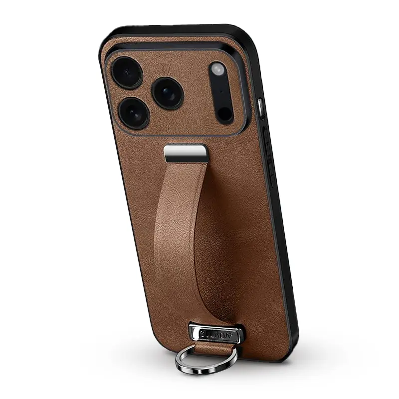 Coque SULADA Cool Série avec Poignée Ajustable & Chevalet pour iPhone 17 Pro - Coloris Marron