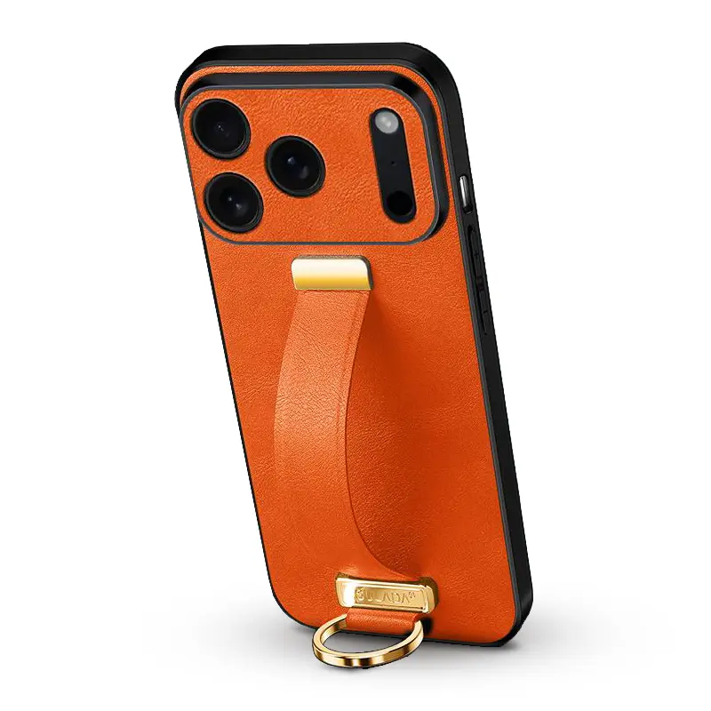 Coque SULADA Cool Série avec Poignée Ajustable & Chevalet pour iPhone 17 Pro - Coloris Orange