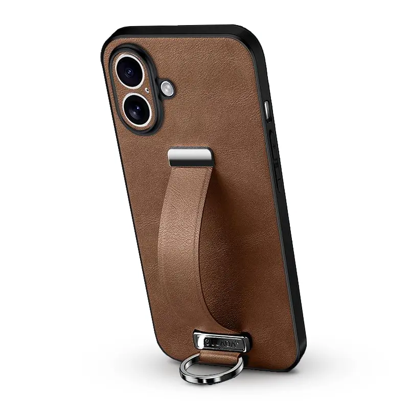 Coque SULADA Cool Série avec Poignée Ajustable & Chevalet pour iPhone 17 - Coloris Marron