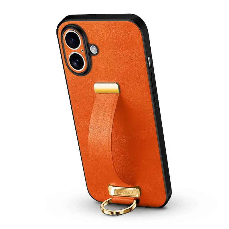 Coque SULADA Cool Série avec Poignée Ajustable & Chevalet pour iPhone 17 - Coloris Orange
