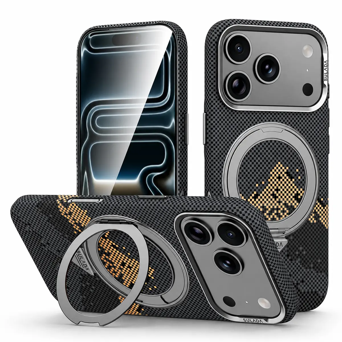 iPhone 17 Pro Max – Coque MagSafe SULADA Pixel Grid Holder