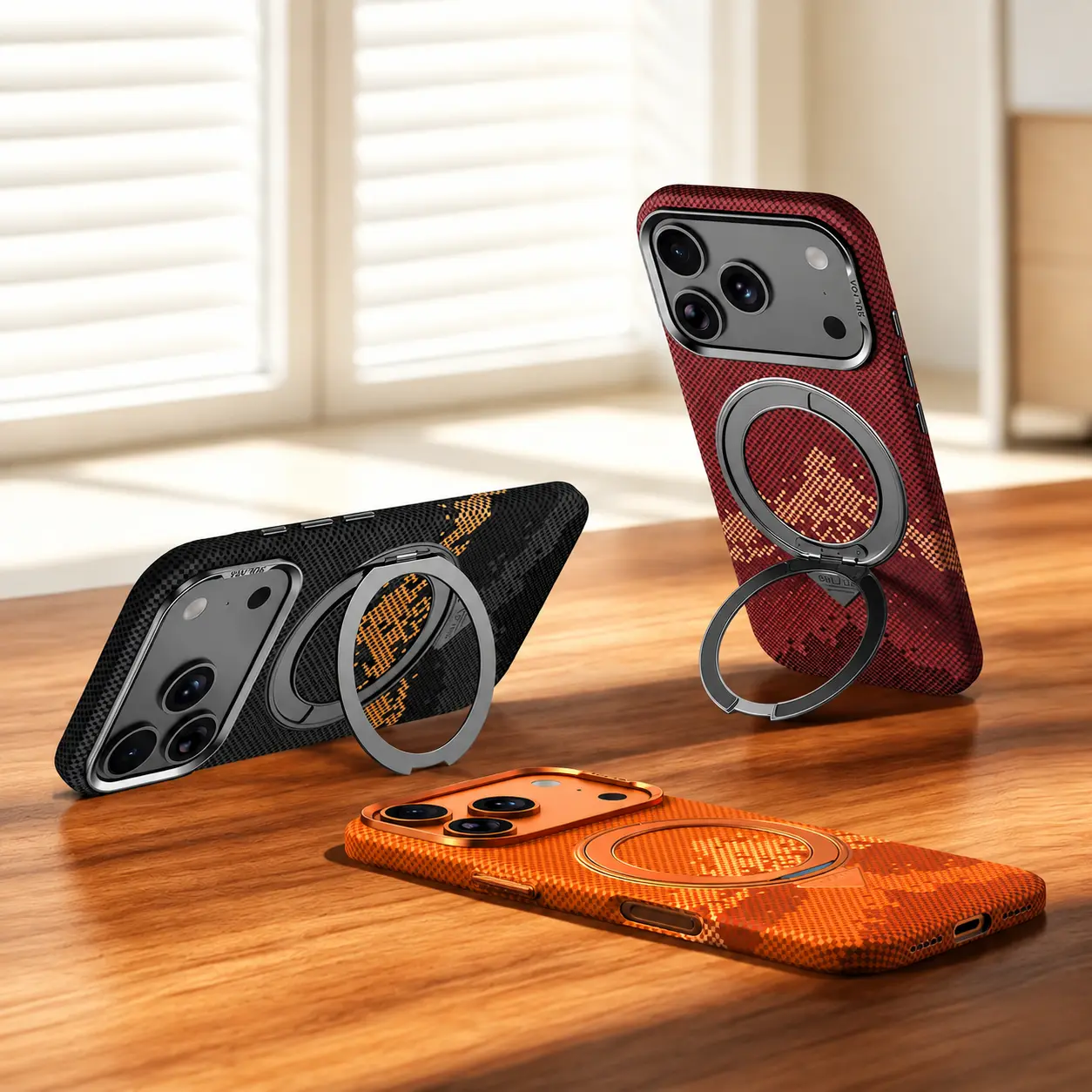Anneau rotatif 360° de la coque SULADA Pixel Grid Holder en modes horizontal et vertical