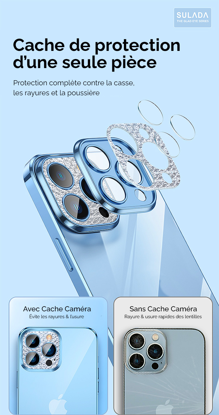 Coque SULADA Glad Eye Série avec Cache Caméra Pailleté pour iPhone 14 Pro Max