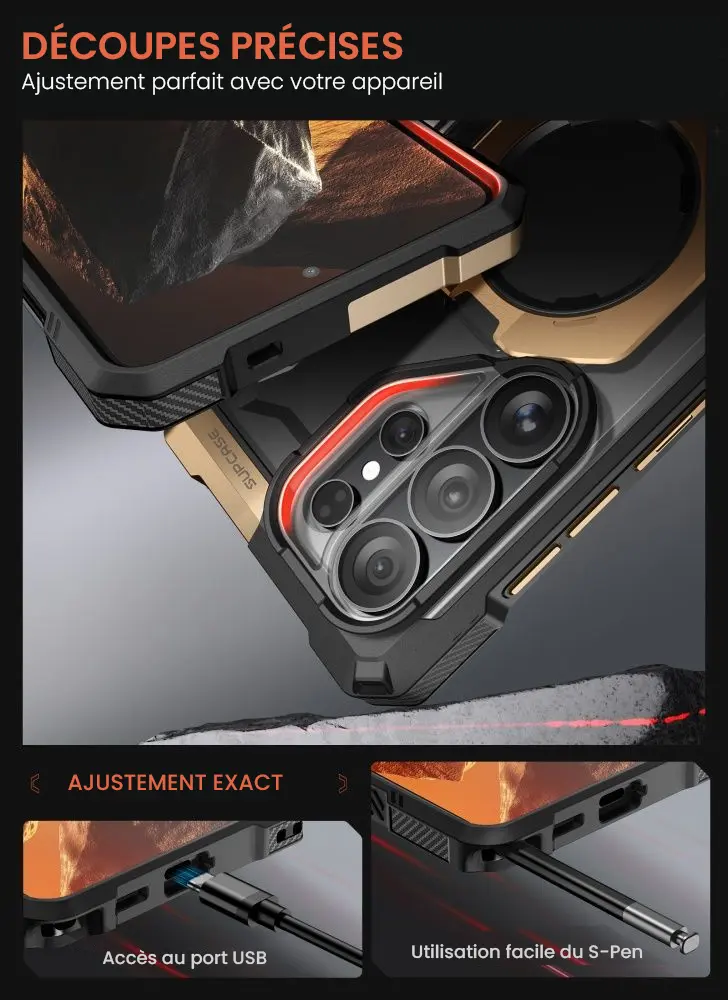 Coque SUPCASE UB Grip Galaxy S26 Ultra avec découpes précises accès USB et S Pen