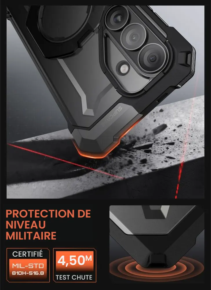 Coque Galaxy S26 protection militaire certifiée MIL-STD avec résistance chute 4,5 mètres