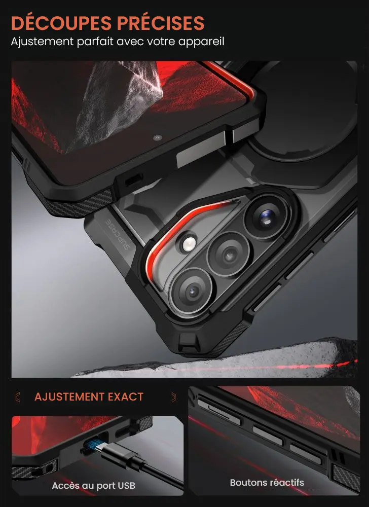 Coque SUPCASE UB Grip Galaxy S26 avec découpes précises accès USB et S Pen