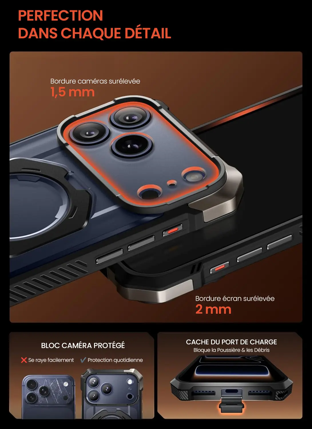 Coque SUPCASE UB Grip iPhone 17 Pro Max avec rebords caméra et écran