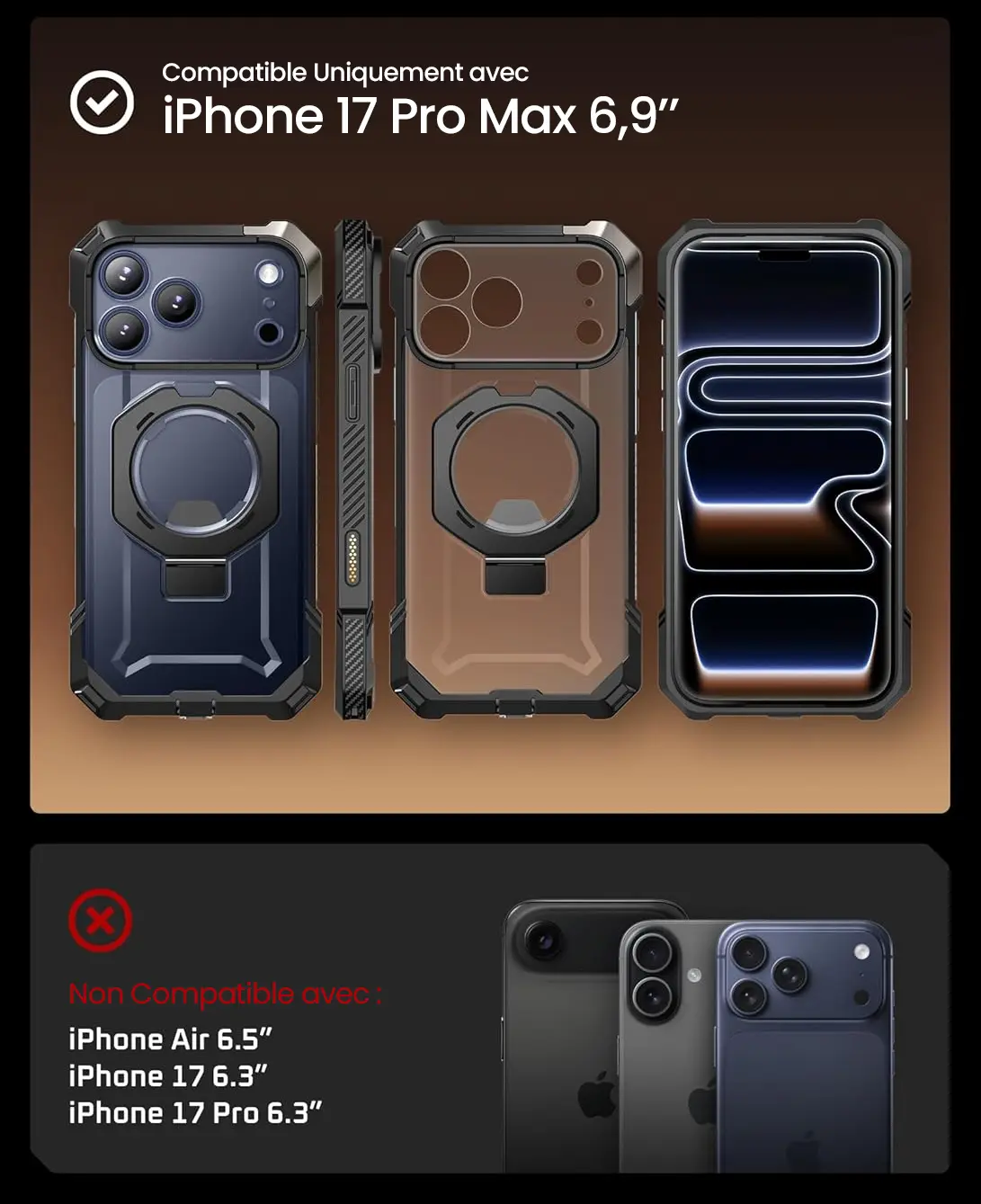 Coque SUPCASE UB GRIP pour iPhone 17 Pro Max avec bague de maintien