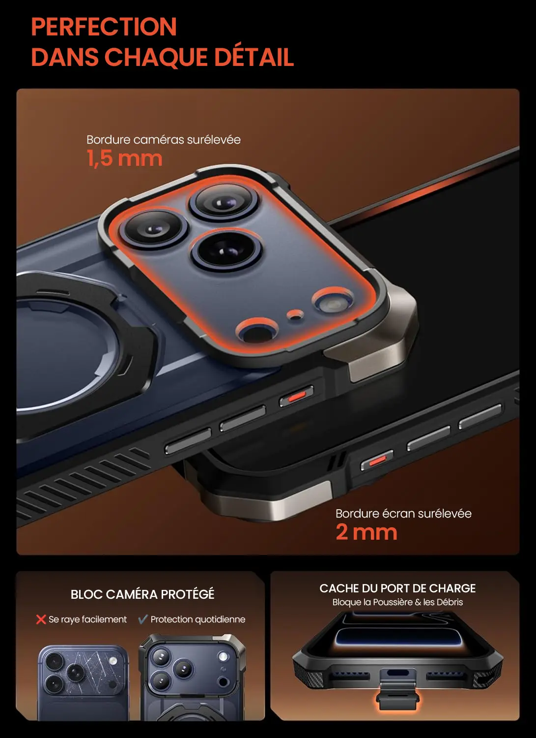 Coque SUPCASE UB Grip iPhone 17 Pro avec rebords caméra et écran