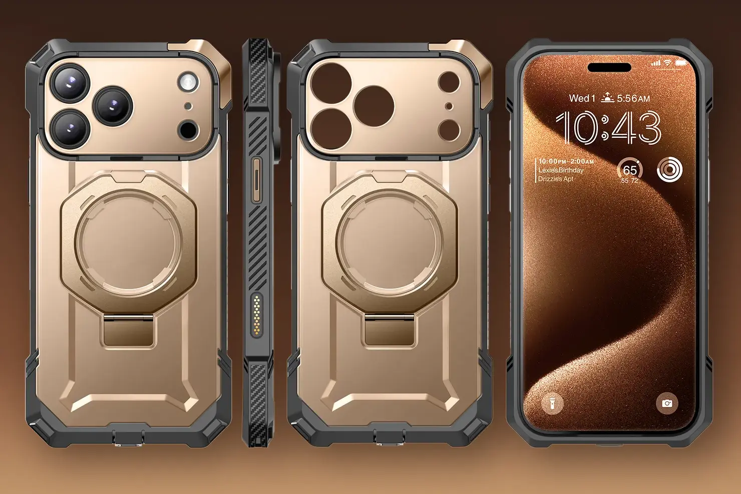 Coque Antichoc SUPCASE UB Grip MagSafe dorée pour iPhone 17 Pro