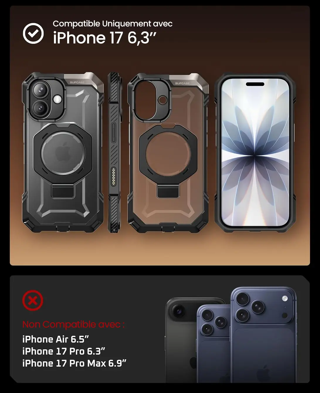 Coque SUPCASE UB GRIP pour iPhone 17 avec bague de maintien