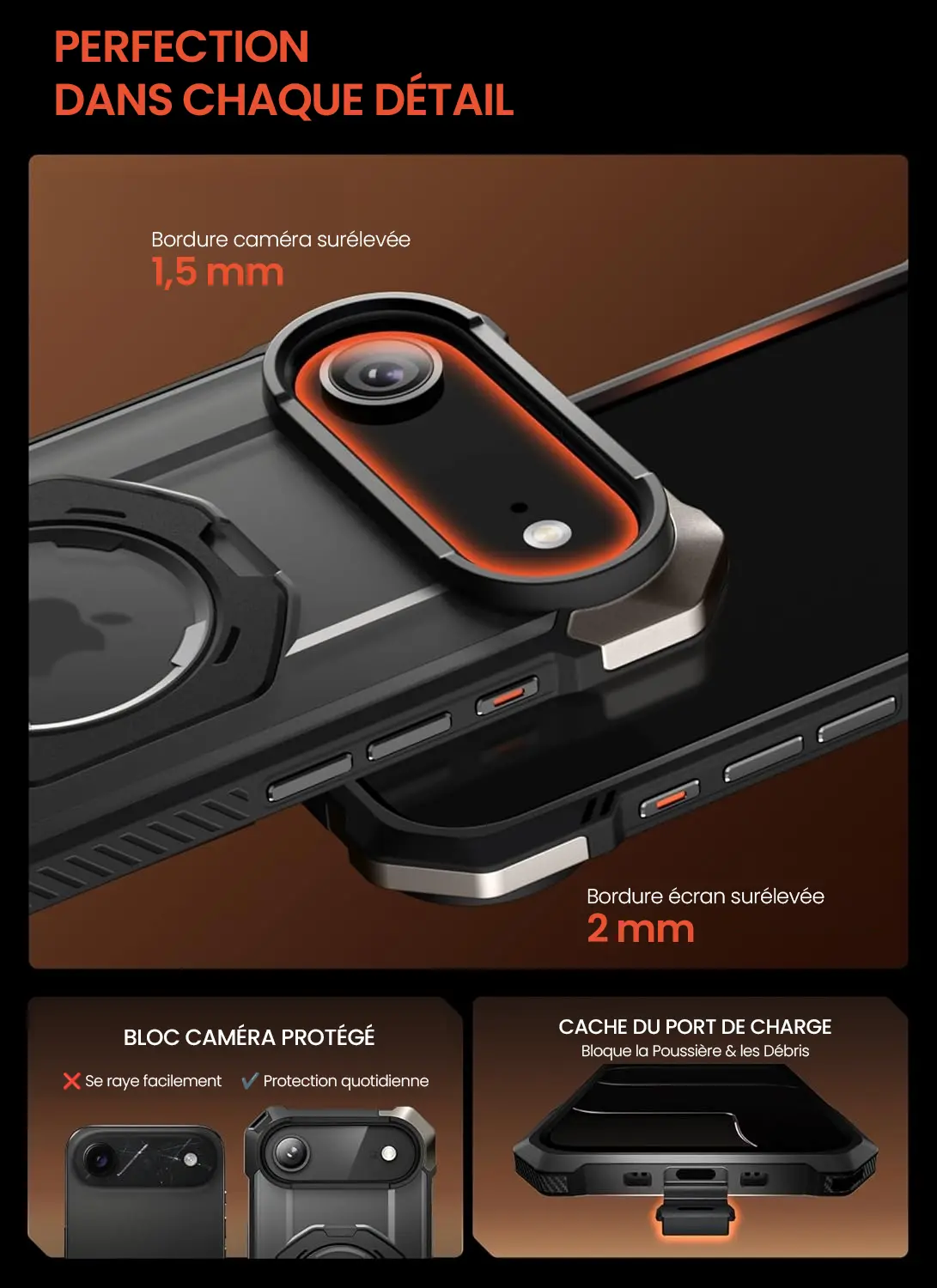 Coque SUPCASE UB Grip iPhone Air avec rebords caméra et écran
