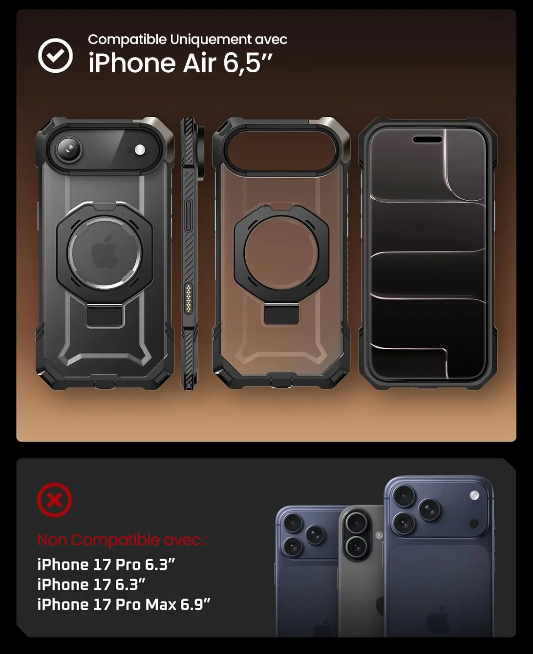 Coque SUPCASE UB GRIP pour iPhone Air avec bague de maintien