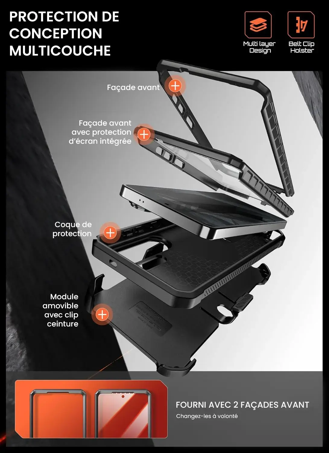 Galaxy S26 Ultra - Coque Antichoc SUPCASE Beetle Pro Mag Aramide 2-Set - Conception Multicouche
